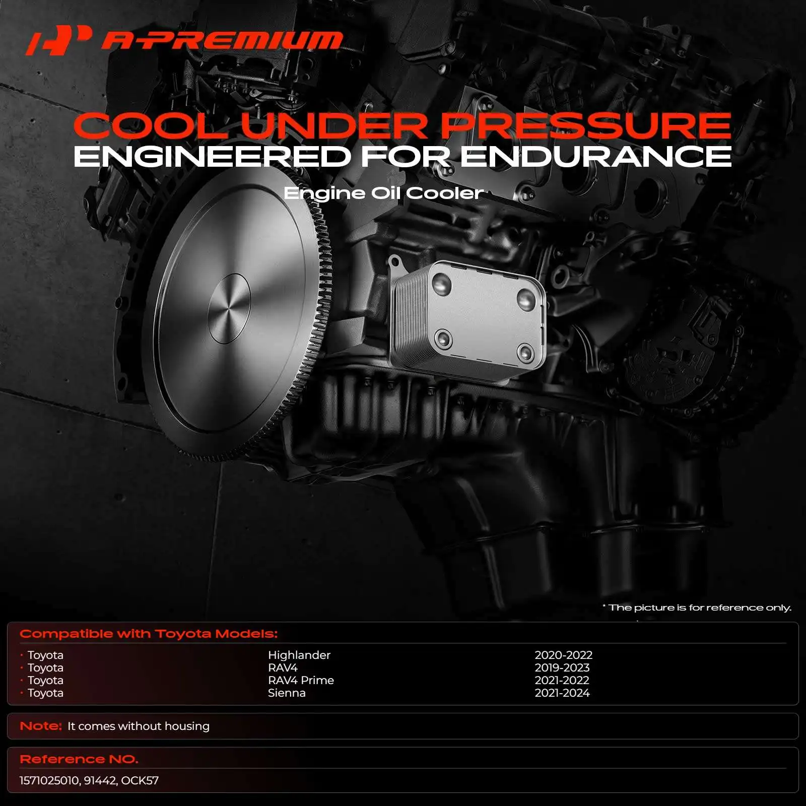 A-Premium Engine Oil Cooler for Toyota RAV4 2019-2023 Highlander 2020-2022 Sienna Venza 2021-2024 RAV4 Prime 2021-2022