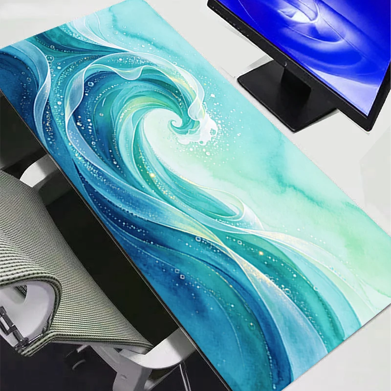 Mouse Pad Giant Wave PC Computer Desk Mat E-sports Gamer Extended Mouse Mat Blue carpet Non-Slip Gaming Mousepads For Best Gift