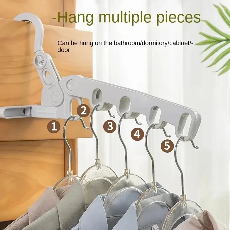 

Foldable Travel Hangers 5-hole Design Clothes Drying Rack For Business Trip Hotel Multi-function Space-Saving Shorts Hanger