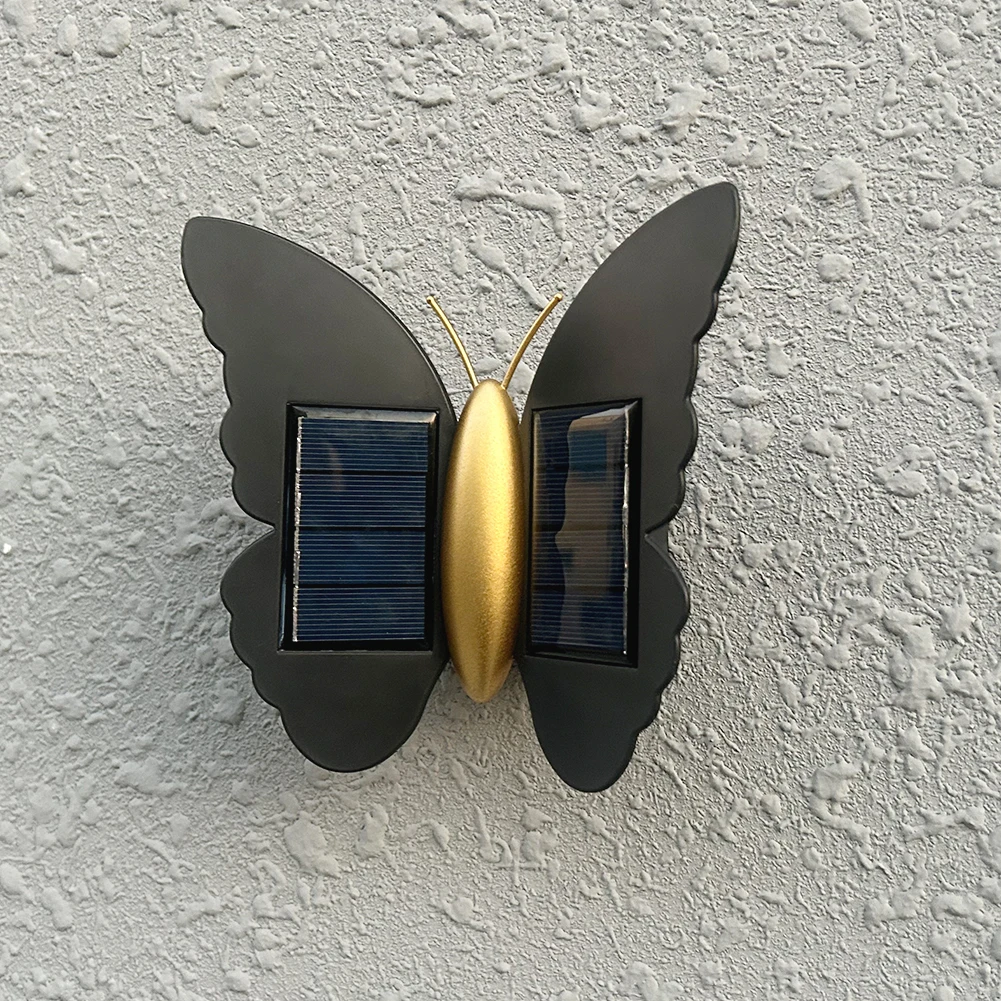 فراشة على شكل الشمسية الجدار الخفيفة في الهواء الطلق جدار فانوس محس حركة خارج ساحة مصباح السيارات تشغيل/إيقاف LED التعريفي مصباح للسياج