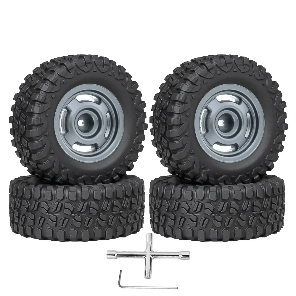 

4pcs 65mm 1.3" Metal Beadlock Wheel Tire Set For 1/18 1/24 RC Crawler Car TRX4M SCX24 AX24 FCX24 Upgrade Parts