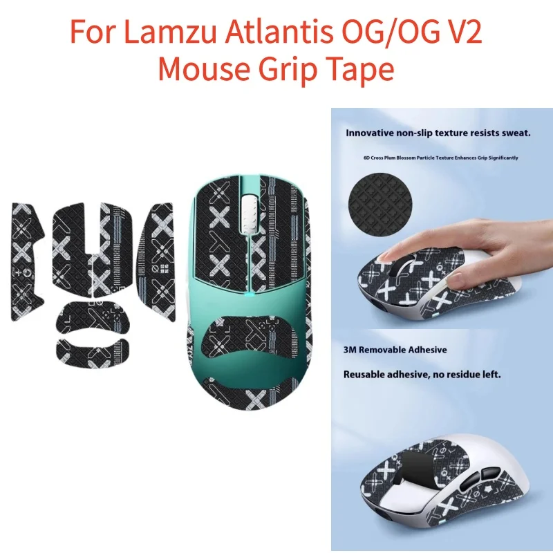 

1-2 set Ultra-Thin Anti-Slip Anti-Sweat Mouse Grip Tape for Lamzu Atlantis OG/OG V2 Gaming Mouse