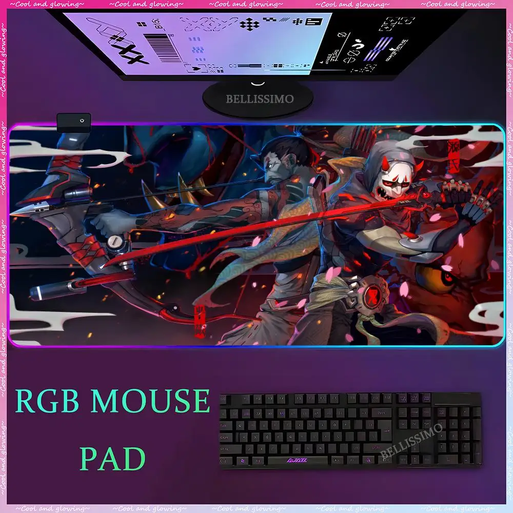 

Overwatch Anime Mouse Pad PC Gamer Game Accessories RGB Anti-slip Pad Keyboard Mouse Pads Desk Pad MousePad Cabinet Mouse mats