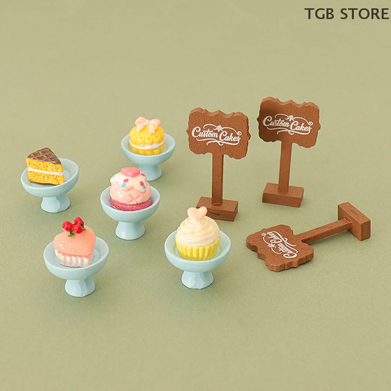 3 개/대 미니 디저트 팬 케이크 스탠드 과일 트레이 모델 귀여운 미니어처 음식 장난감 인형 집 인형 주방 액세서리