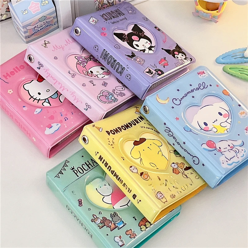 Sanrio Kawaii Hello Kitty Card Book Photo Album Anime Kuromi Melody Cinnamoroll 3-Inch Mini Truck Card Binder School Stationery