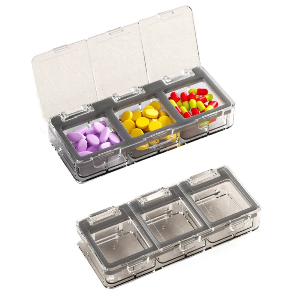 

Large Capacity Portable Pill Box Waterproof Food-Grade Travel Medicine Case Flip Cover Transparent Daily Pill Organizer