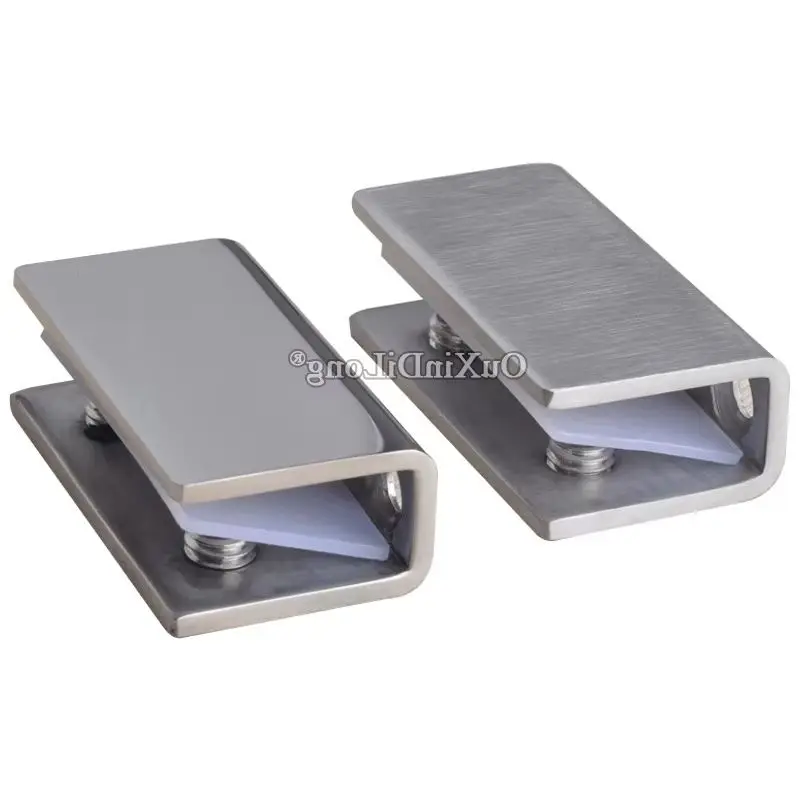 

8PCS 304 Stainless Steel Thicken Glass Clamps Glass Shelf Clips Partition Fixed Holder Brackets Connect No Drilling for 8~12mm