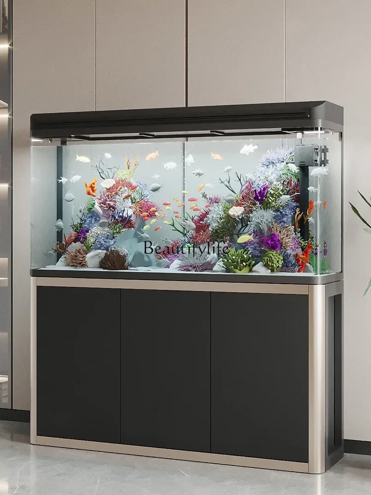 

yj9 Living Room Fish Tank Change Water Aquarium Medium Creative Super White Glass Fish Globe