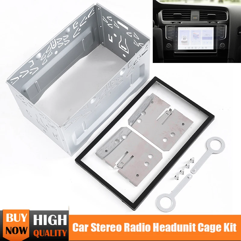 2Din Fascia Panel Frame Fitting Kit Universal For DVD Player Dash Mount Radio Head Unit Install Cover Car Interior Accessories