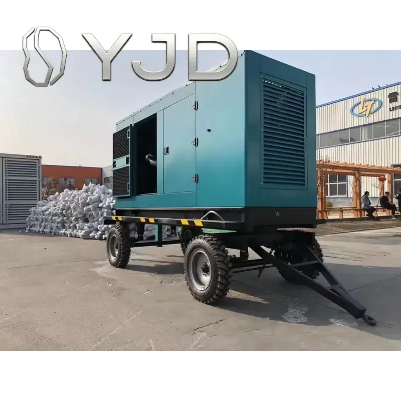 Hot Sale High Quality Engine Portable Power Generator 4-wheel Trailer Generator, Low Noise Weatherproof Type,