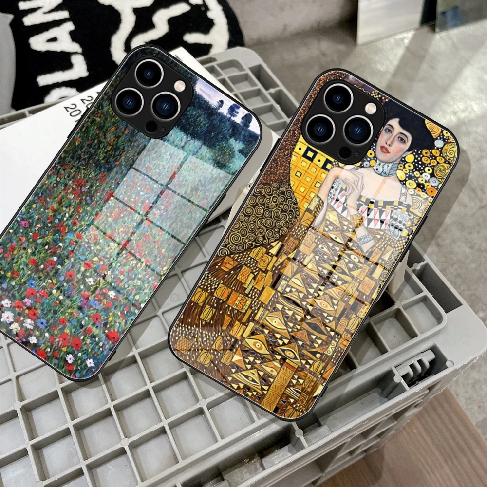 The Virgin by Gustav Klimt Fine Art  Phone Case Tempered Glass For IPhone15 12 Pro 14 Plus 13 Pro MAXSamsung S24 Ultra  FeCovers