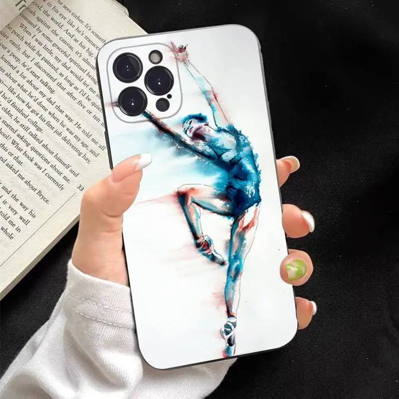 Gymnastics water color Phone Case Silicone Soft for iphone 14 13 12 11 Pro Mini XS MAX 8 7 6 Plus X XS XR Cover