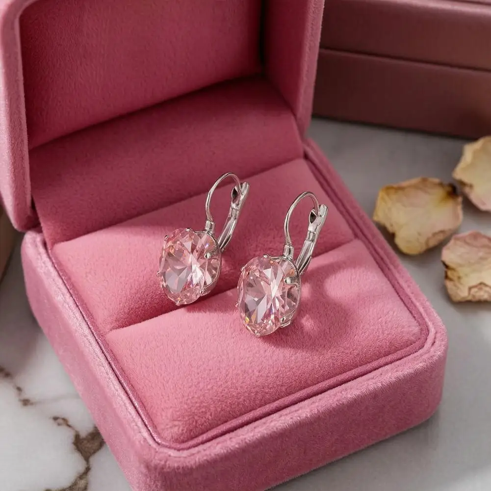 Minimalist Dangle Earrings for Women 1 Pair Cubic Zirconia Drop Earrings Sparkly Rhinestone Hoop Jewelry for Women’s for Wear