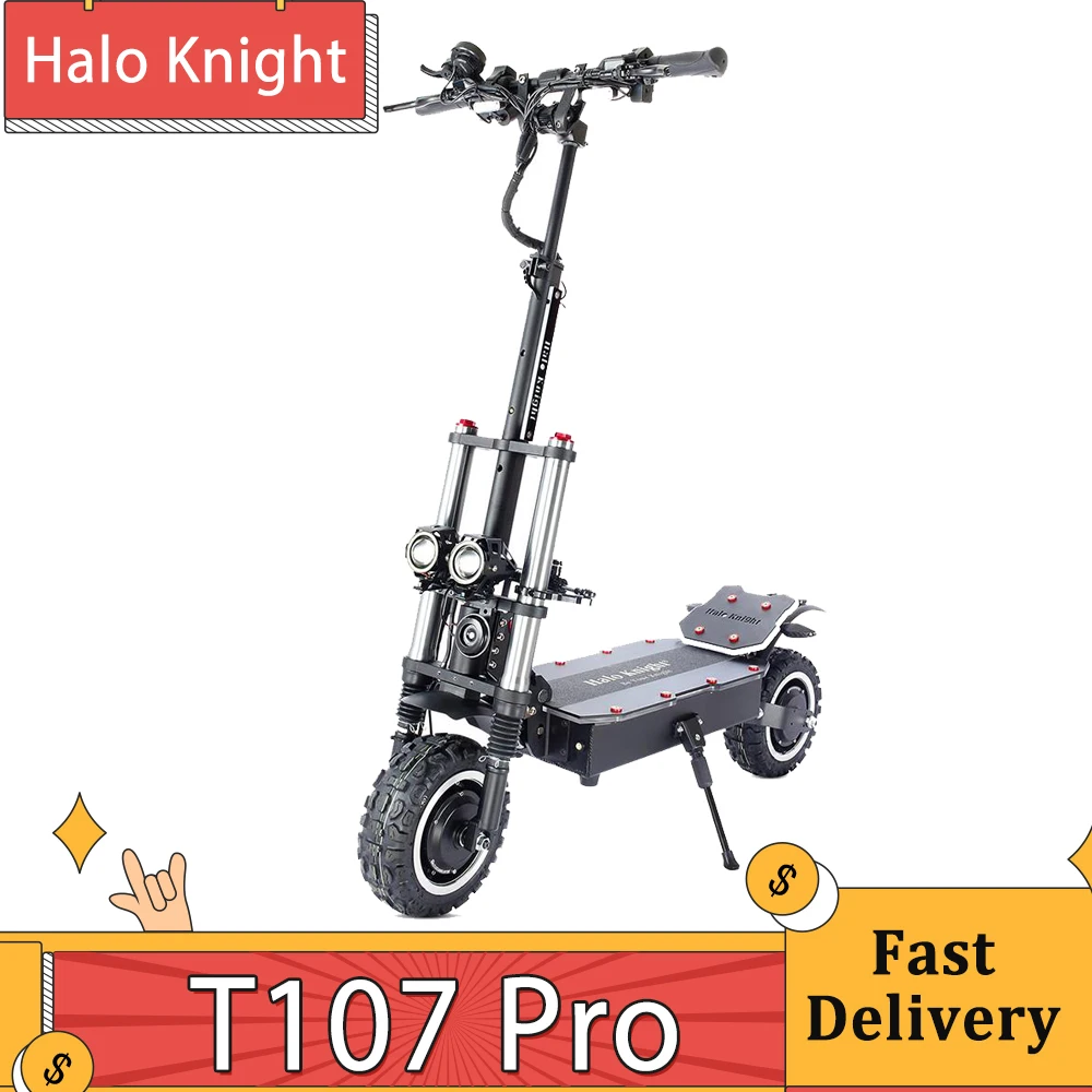 Halo Knight T107 Pro Electric Scooter 11'' Off-road Tire 3000W*2 Dual Motor 95km/h Max Speed 60V 38.4Ah Battery 80km Max