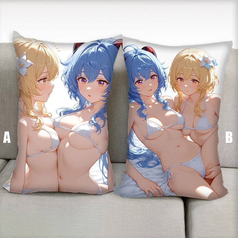 

Dakimakura аниме наволочка Ganyu lumine yuri Nsfw половина тела наволочка с героями мультфильмов двусторонняя печать подарки