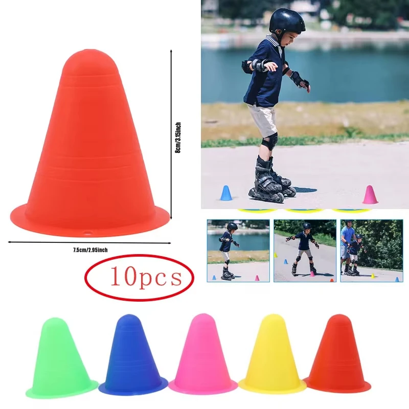 10 Stück Skate Marker Kegel Roller Fußball Markierung Cup Marker Kegel Slalom Rollschuh Pile Cup Fußball Trainingsausrüstung