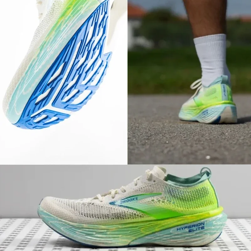 [Venta caliente en 2025] Zapatillas para correr Brooks Hyperion Elite4PB de fibra de carbono para hombre, ultraligeras y ajustadas al suelo con sensación de vuelo