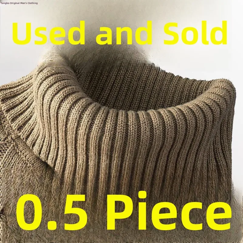 

Мужской свитер с высоким воротником на подкладке Fce, мягкий уютный хлопковый трикотаж, осень-зима, модный трикотаж из чистого хлопка