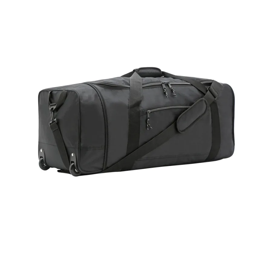 32-inch Large Compactible Rolling Duffel Bag for Travel Black