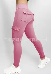 Women's Gym Legging Pants Y2k Pants Lifts Buttocks Yoga Pants Skinny Fashion Sporty Style Pocket Design Long Fitness Trousers