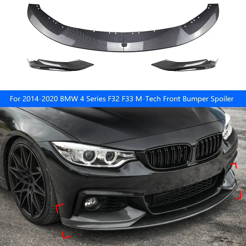 For 2014-2020 BMW 4 Series F32 F33 M-Tech Front Bumper Lip Spoiler Body Kit Carbon Fiber Style Front Chin Splitter Decoration