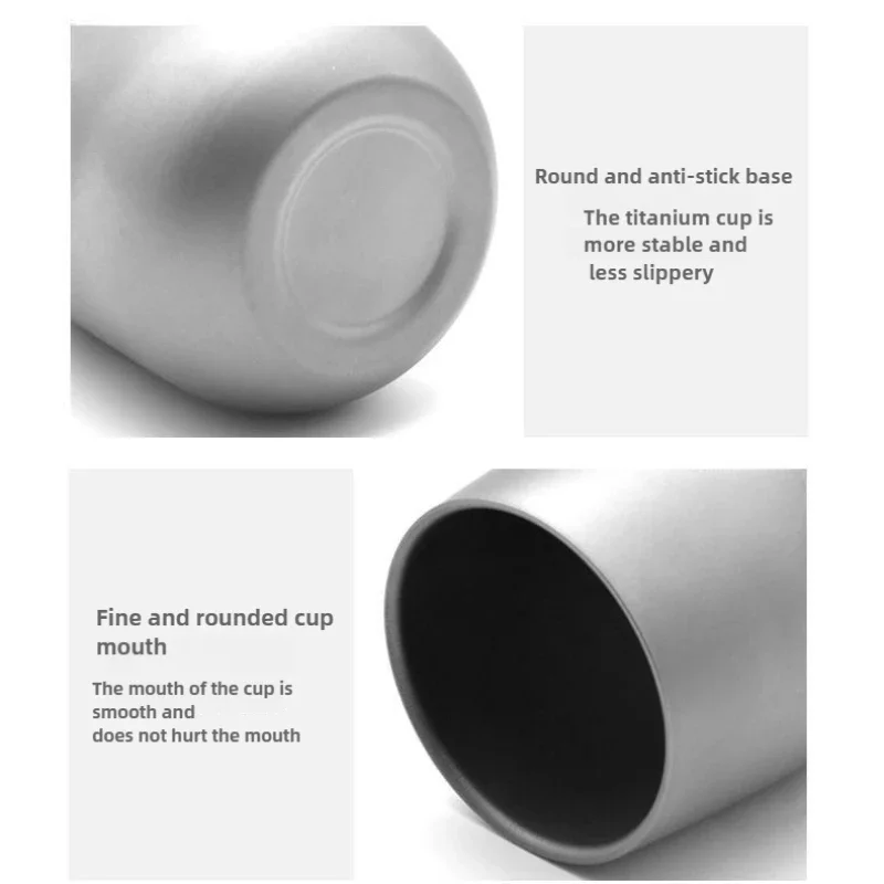 كوب من التيتانيوم النقي على شكل بيضة الإوز، كوب مقاوم للحرارة مزدوج الجدار مضاد للبكتيريا، كوب شرب محمول خفيف الوزن للمشي لمسافات طويلة #6