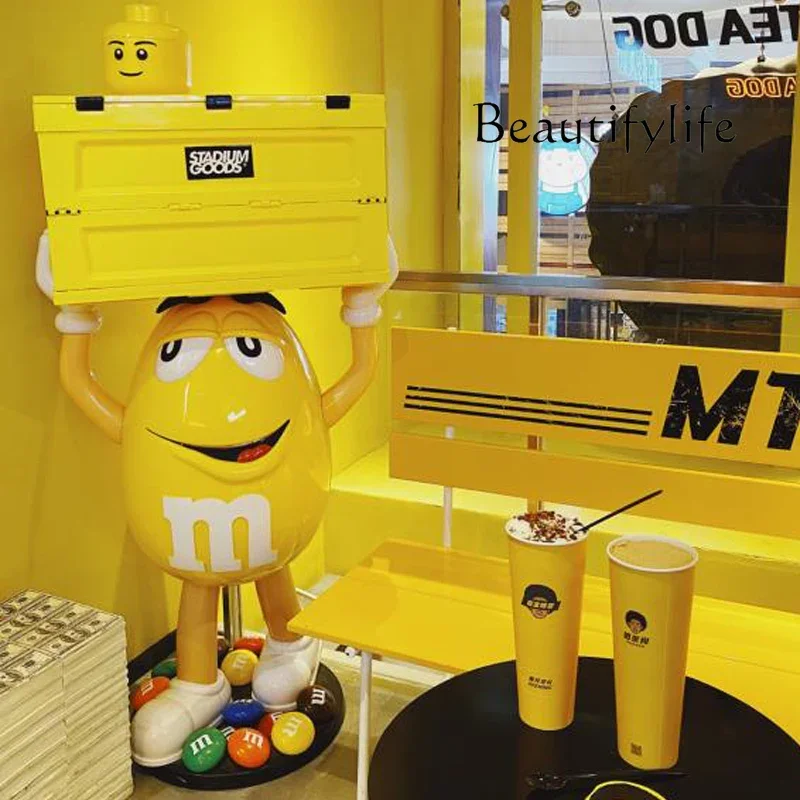 

BJ желтая, красная, оранжевая фасоль, скульптура из стекловолокна, мультяшное украшение для дома, креативного магазина, украшение для открытого пола