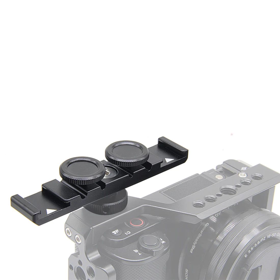Doppel Kalten Blitzschuh Adapter Halterung Verlängerung Halter Video Halterung für Canon für Nikon Stativ DSLR Kameras Blitzlicht Mikrofon – Detail 19