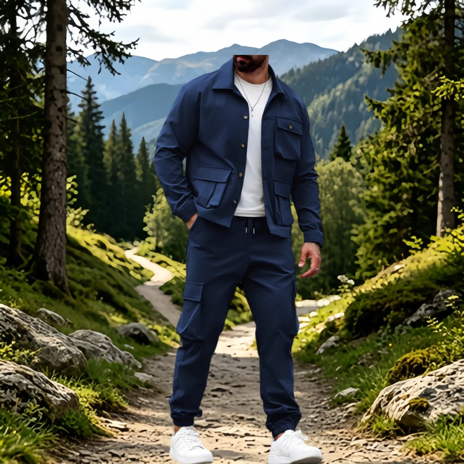 Conjunto Multiusos para Campismo al Aire Libre para Hombre, Primavera/Verano, con Diseño Relajado de Múltiples Bolsillos y Estilo Retro