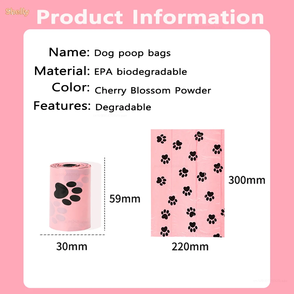 32 Rolls Dog Poop Bag Outdoor Cleaning Poop Bag Biodegradable Cat Dog Garbage Bag with Dispenser Gift Dog Waste Bags Pet Supply