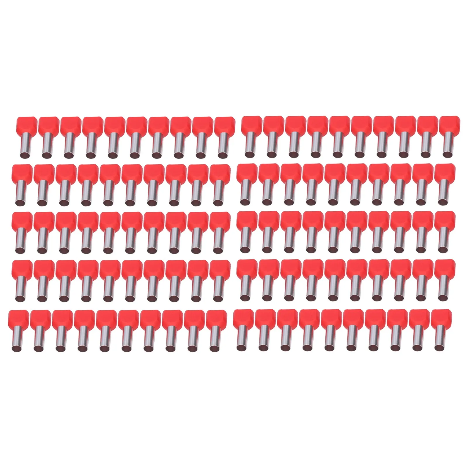 100Pcs Cord End Terminals 2 Insulated Ferrule Pin Copper Crimp Connector AWG 10 6.0mm² TE6014