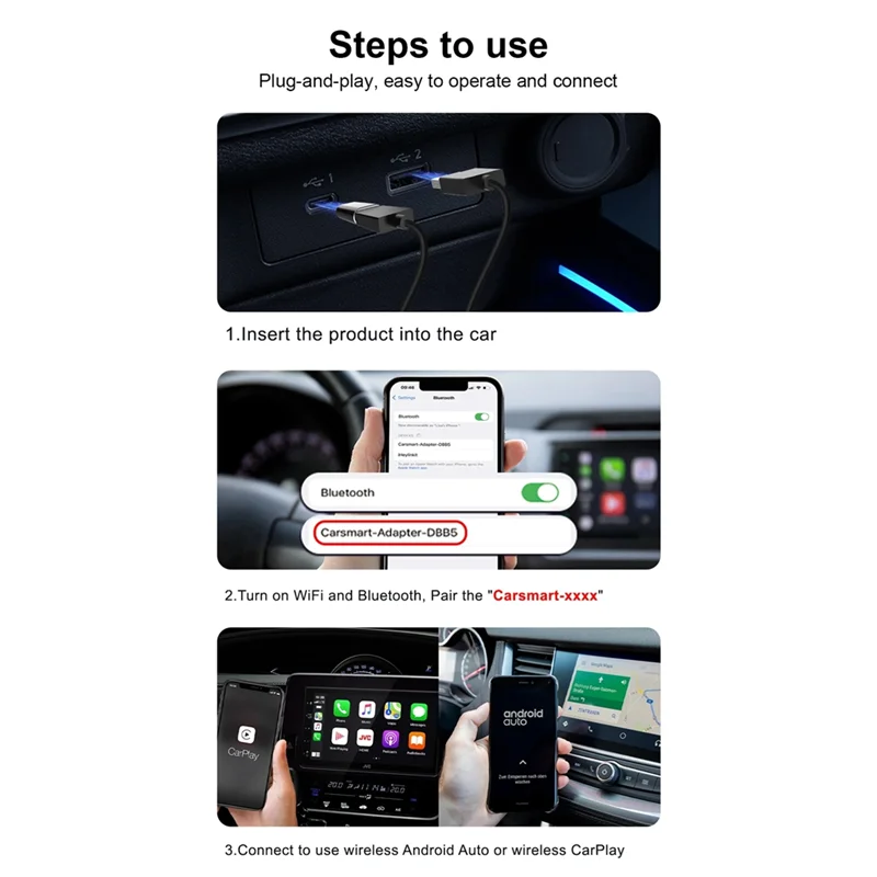 FFYY-Carplay Mini Box 2-in-1 Wireless Carplay Box für,, Mazda, Kia, Toyota und Android Auto