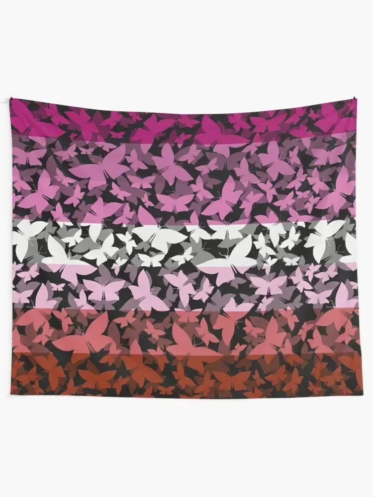 Veil of Butterflies, Pride Series - Lesbian Tapestry Hanging Wall Cute Room Things Tapestry