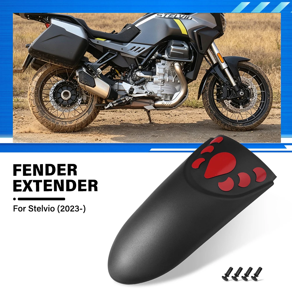 FOR STELVIO 2023- ABS Plastic Motorcycle Front Fender Extender Mudguard Mud and Water Splash Guard Motorcycle Accessories