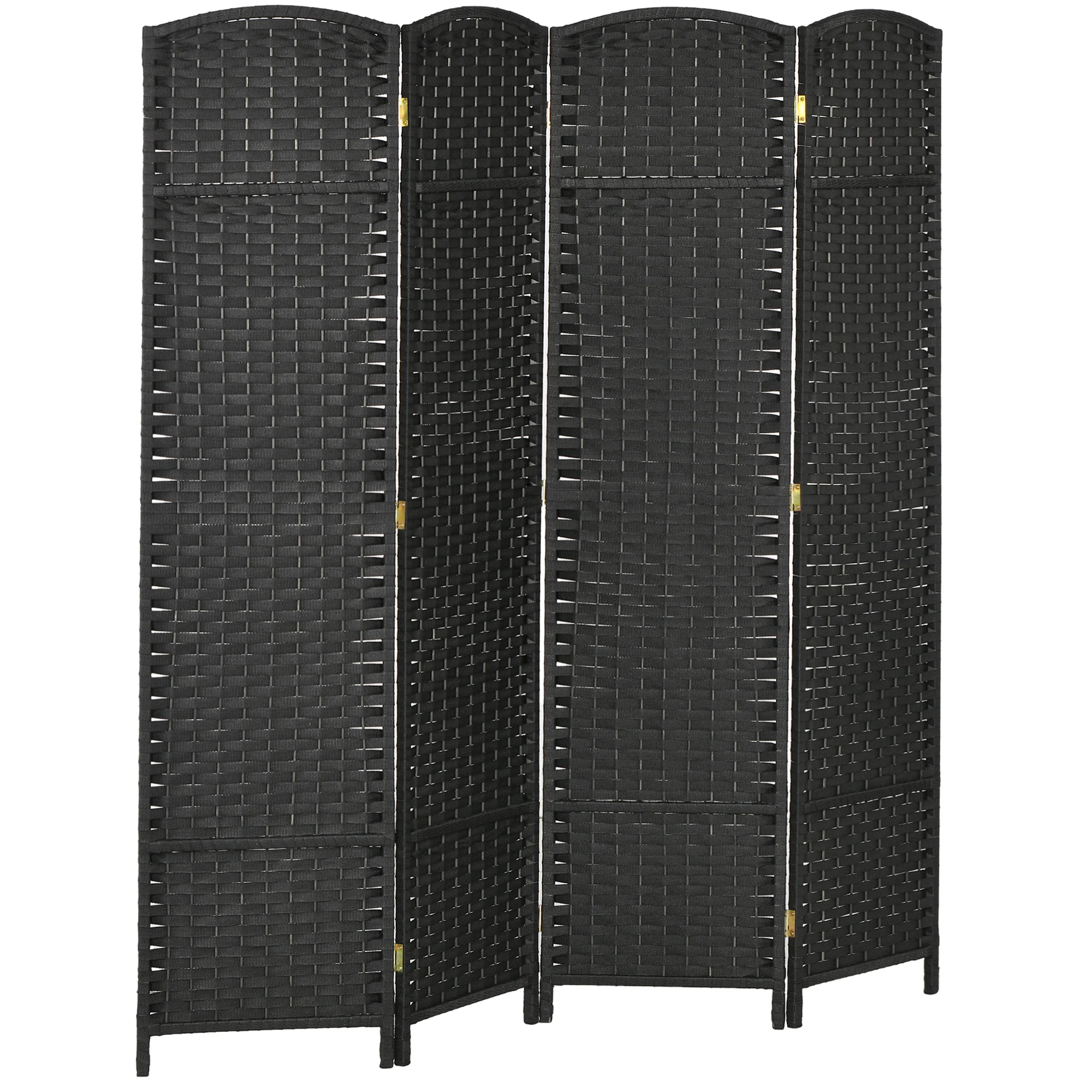 HOMCOM Biombo de 4 Paneles Separador de Ambientes Plegable 160x170 cm