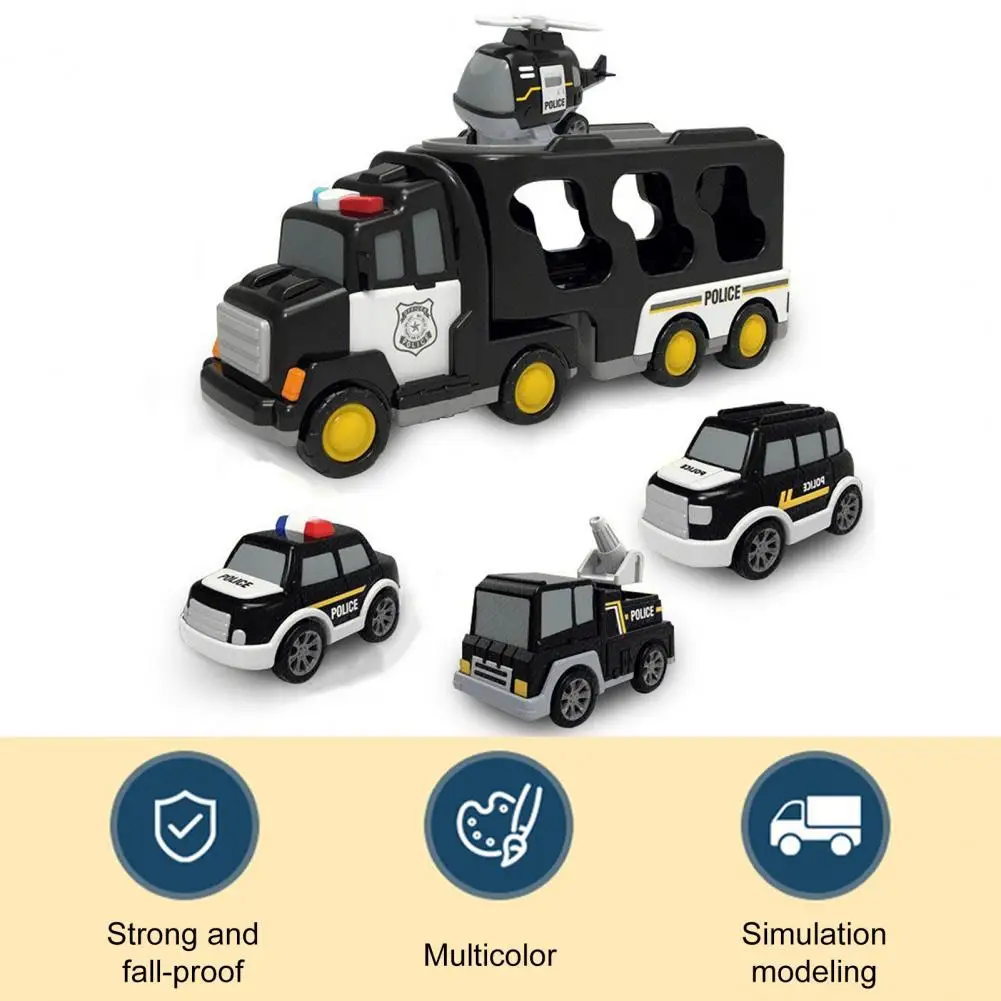 Educacional Camadas Duplas Caminhão Brinquedo para Meninos, Drive Construção Veículo Brinquedo, Música Luz, Juntas Móveis, Puxar Carros, Engraçado