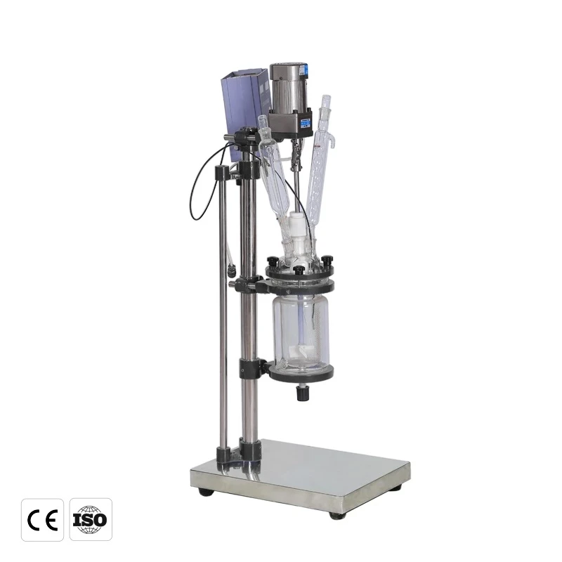 ZOIBKD Lab Jacketed Glass Reactor Double-Layer Glass Reactor Multifunctional Laboratory Laminated Glass Reactor (110/220V 1-5L)