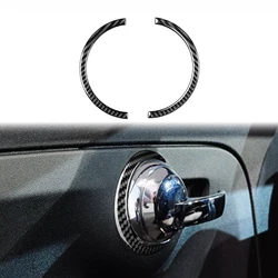 2Pcs For Fiat 500 2012-2015 Carbon Fiber Interior Door Handle Panel Trim Cover Stickers Car Accessories