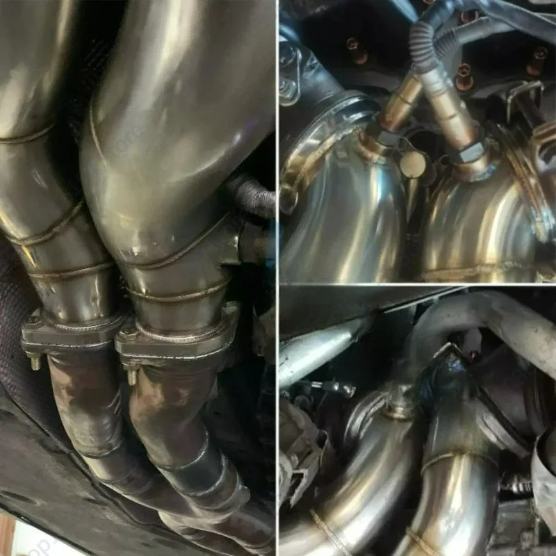 Modified stainless steel exhaust pipe head batch section N54 E90
