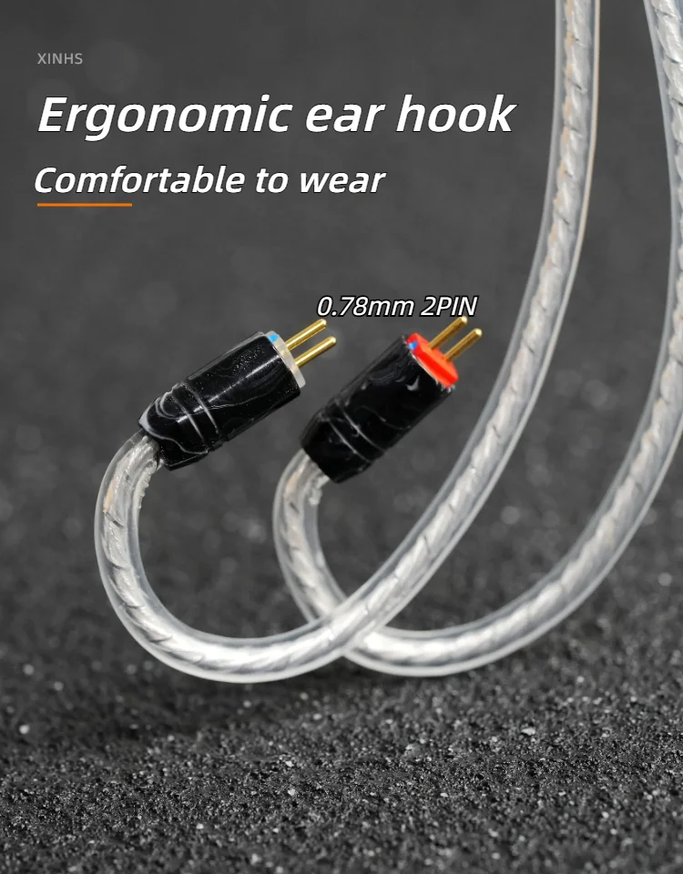 XINHS 100 2-poliges High-Sterling-Silber-Palladium-beschichtetes HiFi-Kopfhörer-Upgrade-Kabel MMCX 0,78 mm 4,4 mm Audiokabel für MOONDROP – Detail 4