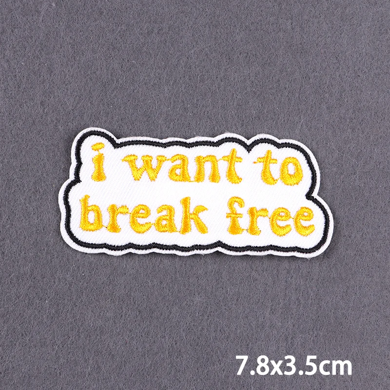Schwarzer Aufnäher mit Slogan zum Aufbügeln für Kleidung, DIY-Stickerei-Applikation, Bügelbare Aufnäher, DIY-Bügelsticker, Abzeichen – Detail 16
