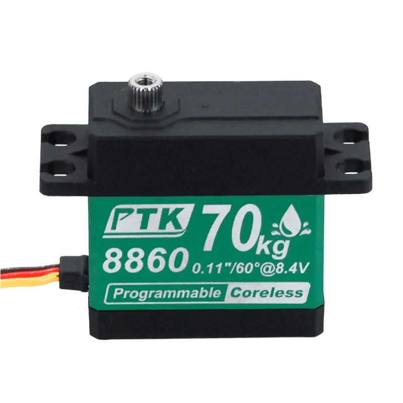 

PTK 8860 MG-D servo 70KG Waterproof RC steering servo All metal gear brushless digital servo UAV fixed wing high torque servo