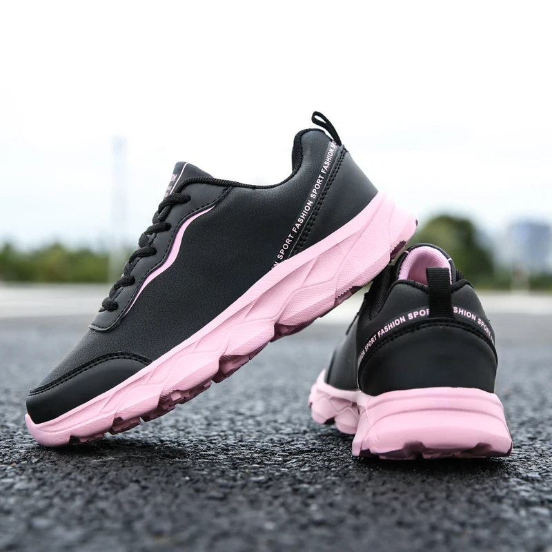 Spring Autumn Women Travel City Walk Comfortable Running Sneakers Pink Black Lady Casual Sport Training Fitness Shoes