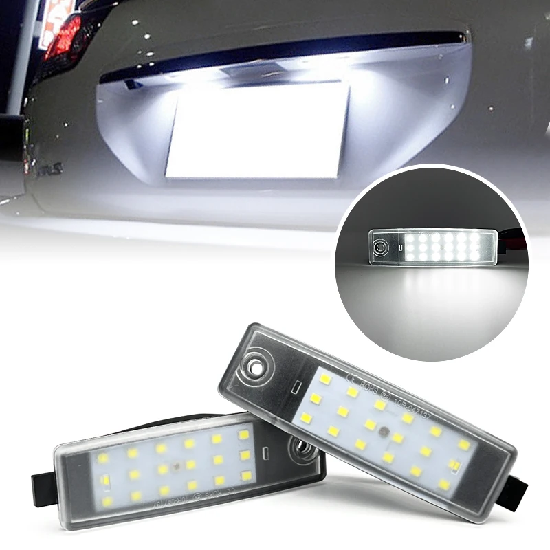 2Pcs White LED License Plate Light For Toyota Harrier Hiace Highlander Kluger Land Cruiser RAV4 Lexus RX300 Number Plate Lamp