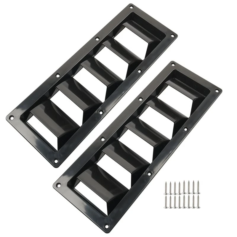 A96E-5 Slotted Louvered Ventilator For Trucks, Tractors, Rvs, Yachts, Boats Universal Hood Vent Louver Panel
