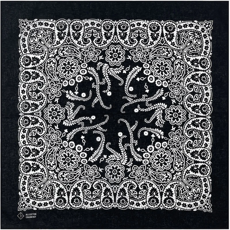 New Design High Quality Hip Hop Amoeba Cashew Cotton Square Bandana Scarf Headband Black Paisley Gifts For Men/Boys/Girls