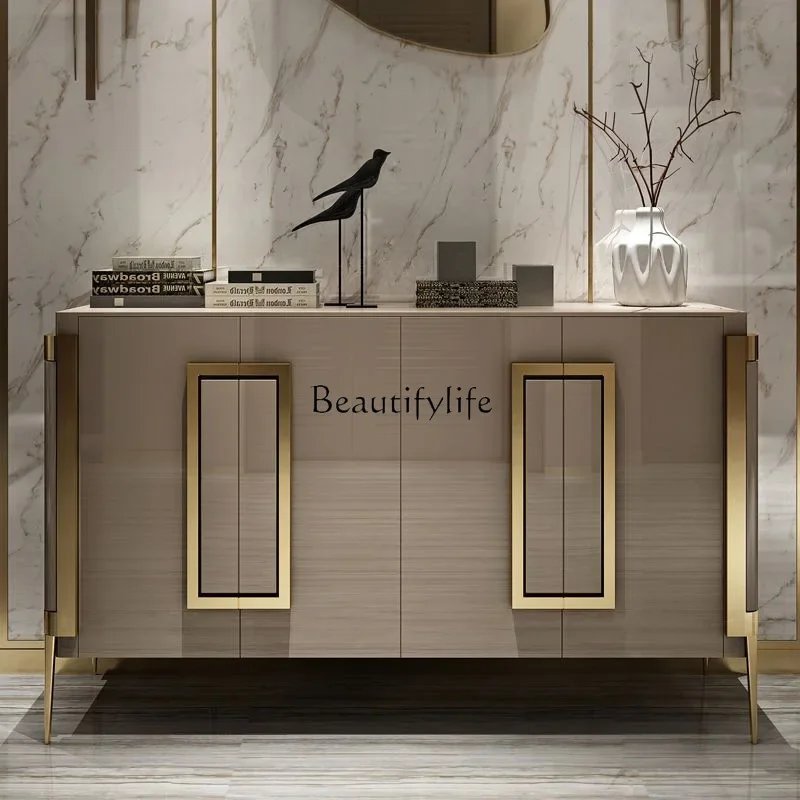 

FG10*American light luxury entrance foyer shoe cabinet household small apartment modern simple stainless steel side cabinet
