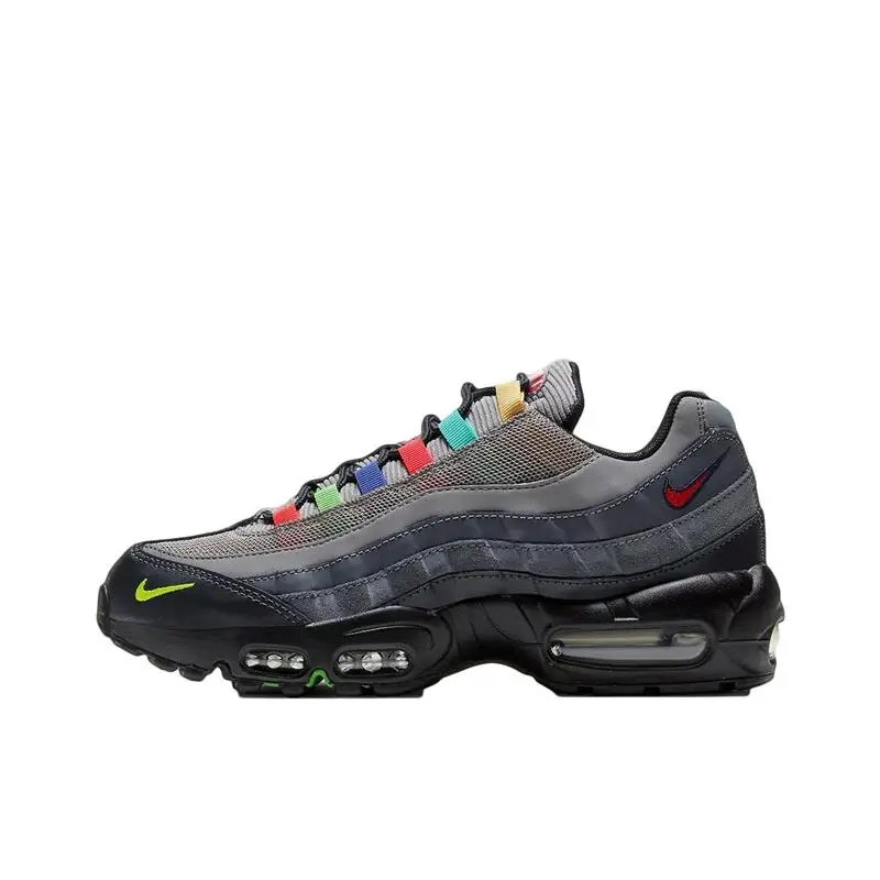 Nike Air Max 95 Men's Black and Blue Fashion Retro All-in-one Anti-slip Wear Breathable Comfortable Running Shoes