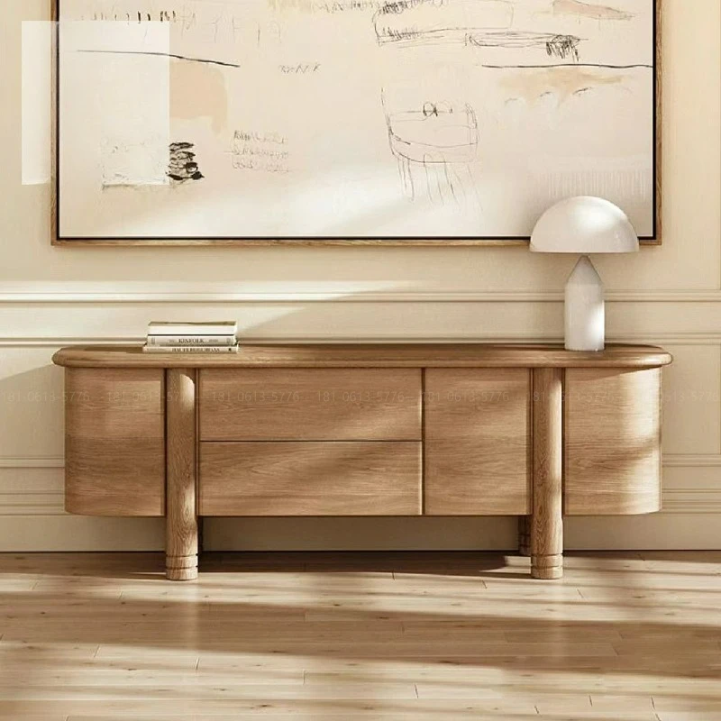 

Customizable Medieval Minimalist Side Cabinet Entrance Cabinet Ash Wood Solid Wood