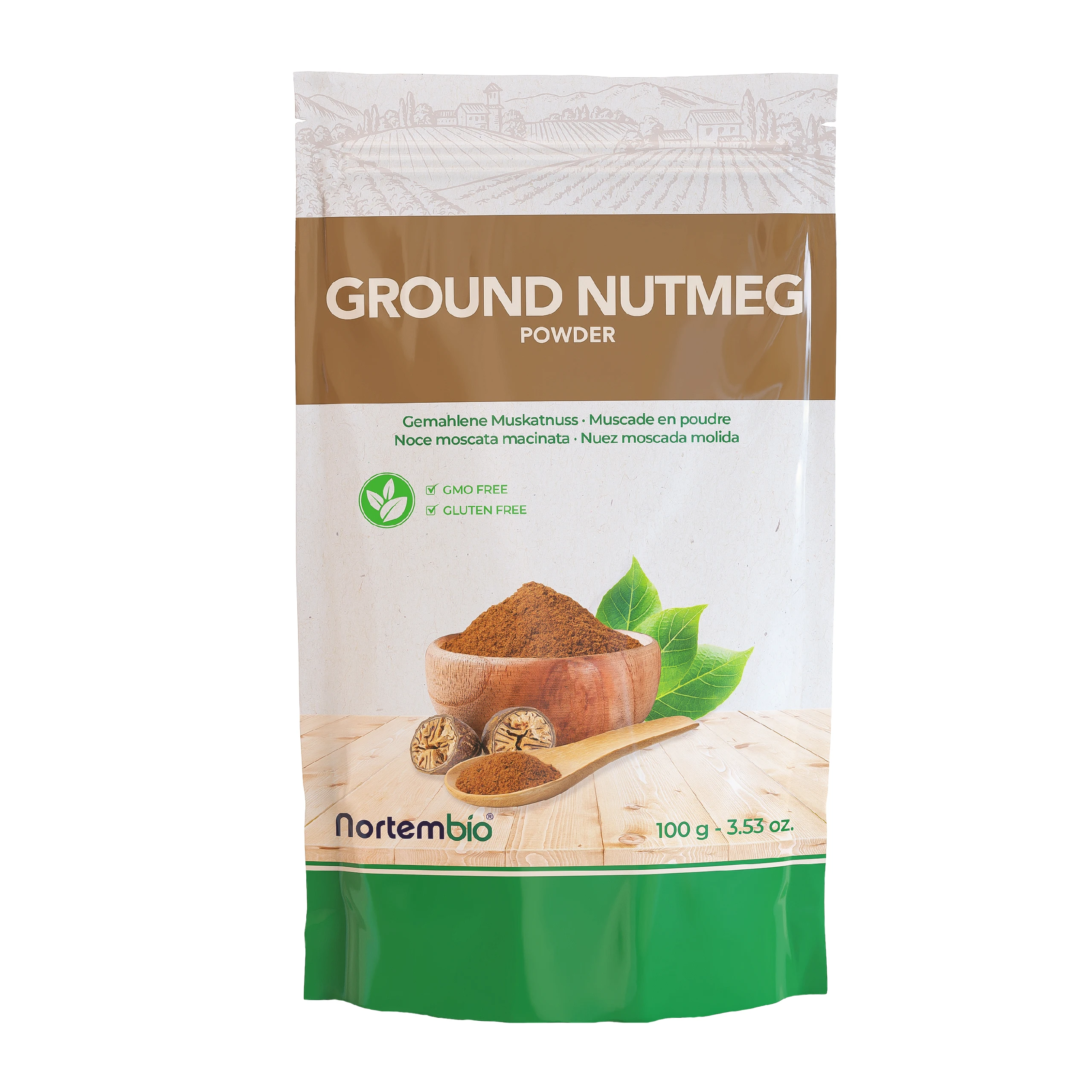 NORTEMBIO Nuez Moscada en Polvo 100% Natural 100g | Sin Conservantes ni Aditivos | Para Pastas, Salsas y Bechamel